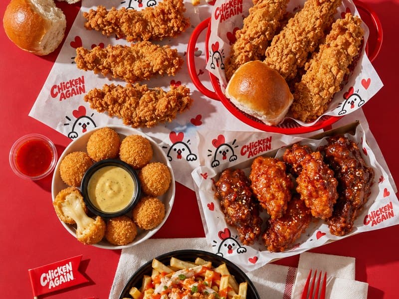 Chicken tenders, sliders, cheese balls, glazed wings and loaded fries